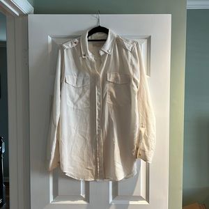 Michael Michael Kors Cream Blouse w/ Gold Buttons